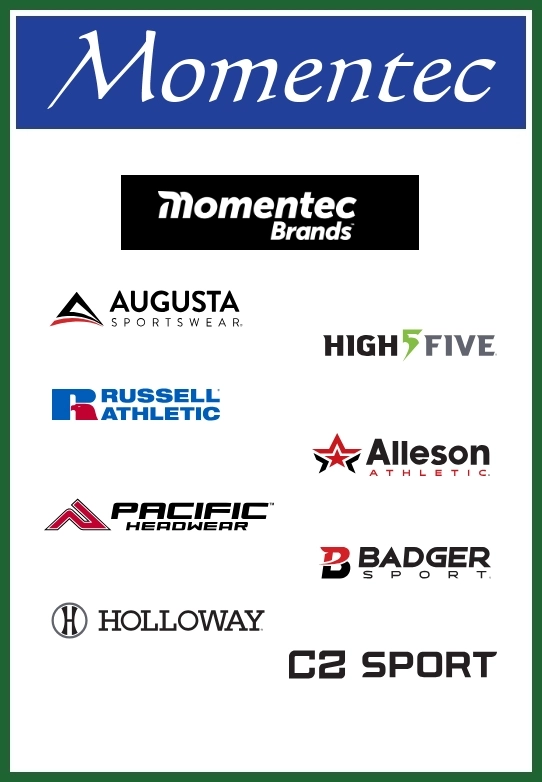 Momentec Brands Where Teams Come Together:  Augusta, Holloway, High5Five, Alleson, Badger, Russell Athletic, Pacific Headwear, C2 Sport